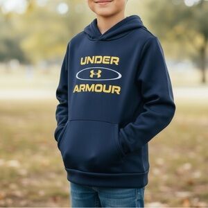 Under Armour Navy Hoodie with Yellow Logo